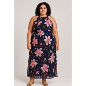 Eliza J Floral Maxi‎ Dress Sleeveless Party Dress 20W  *Tailored Measurements*